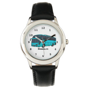 Moderne illustratie cartoon passagiersbus horloge