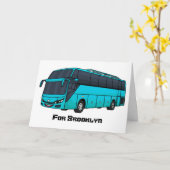 Moderne illustratie cartoon passagiersbus kaart (Gele Bloem)