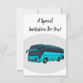 Moderne illustratie cartoon passagiersbus kaart (Achterkant)