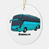 Moderne illustratie cartoon passagiersbus keramisch ornament (Links)