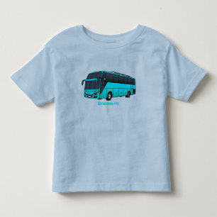 Moderne illustratie cartoon passagiersbus kinder shirts