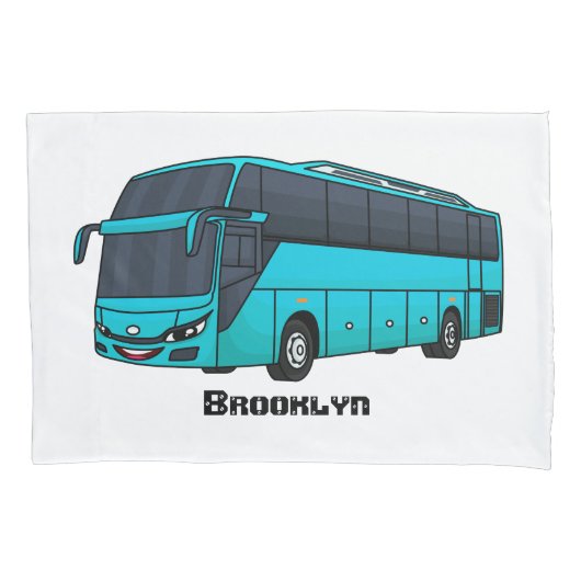 Moderne illustratie cartoon passagiersbus kussensloop (Voorkant)