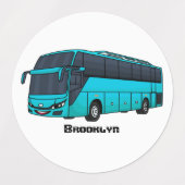Moderne illustratie cartoon passagiersbus labels (Design 2)