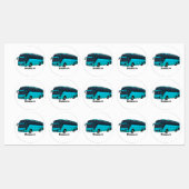 Moderne illustratie cartoon passagiersbus labels (Vel)
