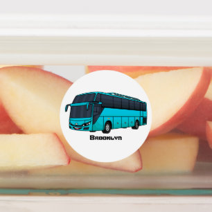 Moderne illustratie cartoon passagiersbus labels