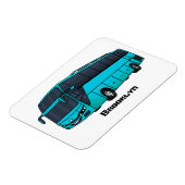 Moderne illustratie cartoon passagiersbus magneet (Linkerzijde)