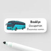 Moderne illustratie cartoon passagiersbus naamplaatje (In situ)