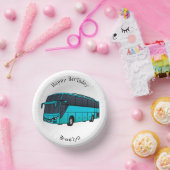 Moderne illustratie cartoon passagiersbus papieren kommen (Feest)