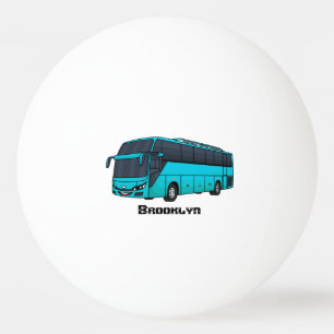 Moderne illustratie cartoon passagiersbus pingpongbal