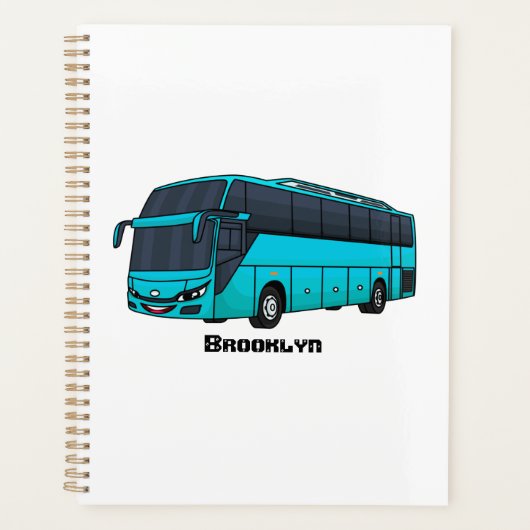 Moderne illustratie cartoon passagiersbus planner (Voorkant)