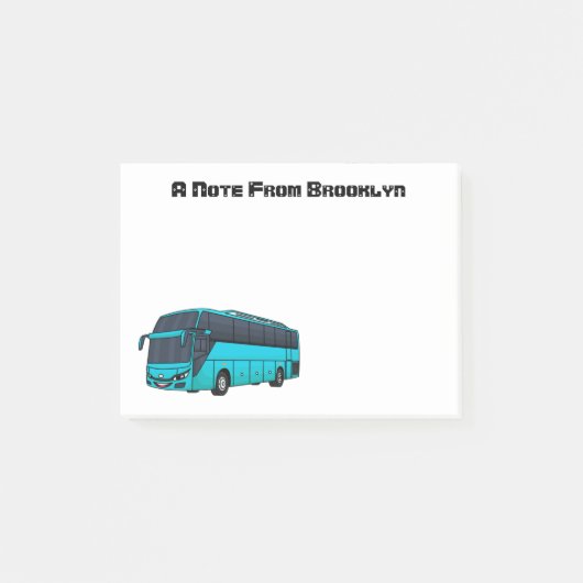 Moderne illustratie cartoon passagiersbus post-it® notes (Voorkant)