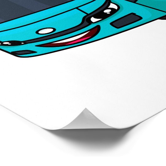 Moderne illustratie cartoon passagiersbus poster (Hoek)