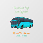 Moderne illustratie cartoon passagiersbus raamsticker (Vel)