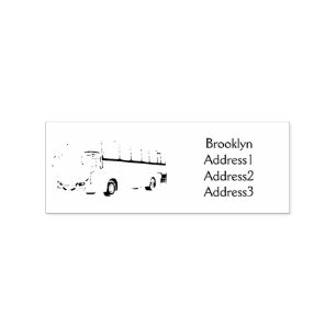 Moderne illustratie cartoon passagiersbus rubberstempel