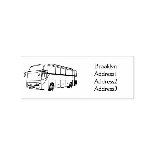 Moderne illustratie cartoon passagiersbus rubberstempel (Afrduk)