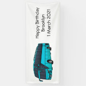 Moderne illustratie cartoon passagiersbus spandoek (Verticaal)