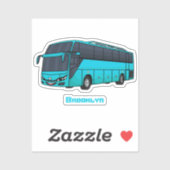 Moderne illustratie cartoon passagiersbus sticker (Vel)