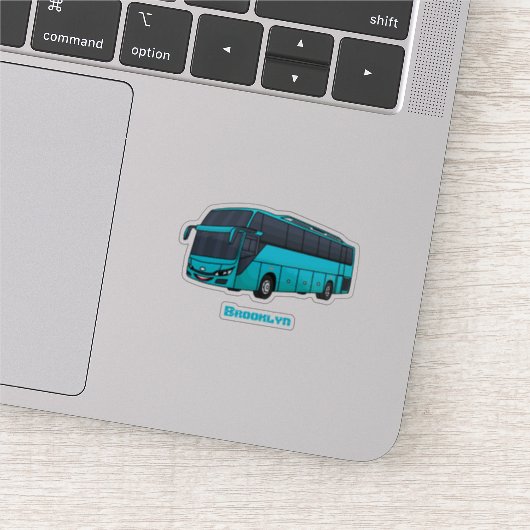 Moderne illustratie cartoon passagiersbus sticker (Detail)