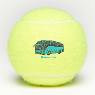 Moderne illustratie cartoon passagiersbus tennisballen
