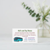 Moderne illustratie cartoon passagiersbus visitekaartje (Staand voorkant)