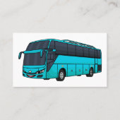 Moderne illustratie cartoon passagiersbus visitekaartje (Achterkant)