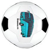 Moderne illustratie cartoon passagiersbus voetbal (Gedraaid)