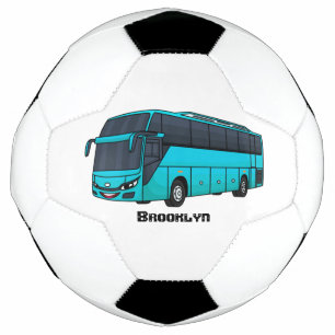 Moderne illustratie cartoon passagiersbus voetbal