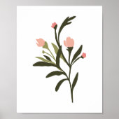 Moderne Illustratie Kunstposter van Roze Wilde Blo Poster (Voorkant)