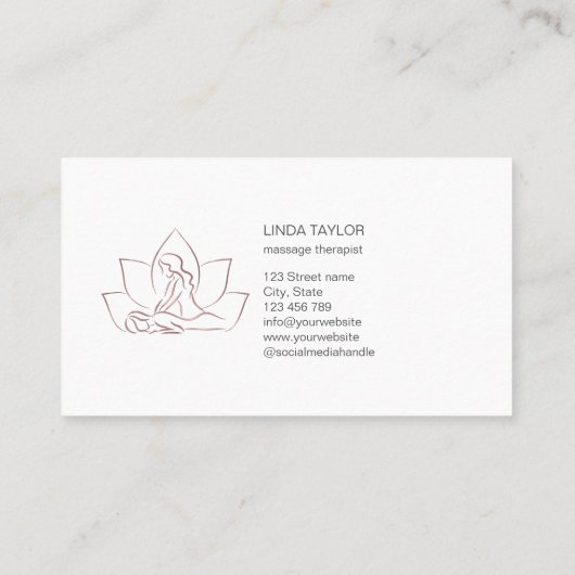 Moderne illustratie massagetherapeut visitekaartje (Achterkant)