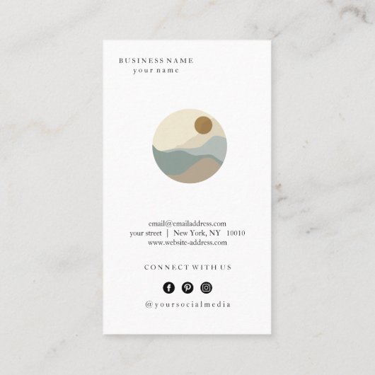 Moderne illustratie minimalistisch Visitekaartje (Achterkant)