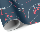 Moderne illustratie rode blauwe bessen cadeaupapier (Rol Hoek)