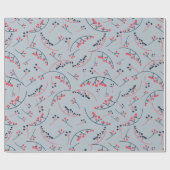 Moderne illustratie rode blauwe bessen cadeaupapier (Vlak)