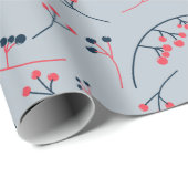 Moderne illustratie rode blauwe bessen cadeaupapier (Rol Hoek)