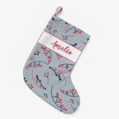 Moderne illustratie rode blauwe bessen kleine kerstsok (Voorkant (Hangend))