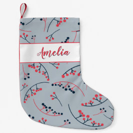 Moderne illustratie rode blauwe bessen kleine kerstsok