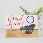 Moderne illustratie schoonheidssalon grote opening kaart (Staand voorkant)
