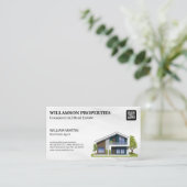 Moderne illustratie thuis | QR-code Visitekaartje (Staand voorkant)