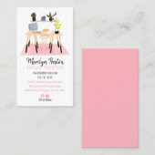 Moderne illustratie van bureauscène virtuele assis visitekaartje (Voorkant / Achterkant)