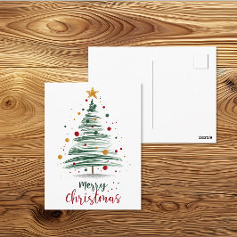 Moderne Illustratie van een Kerstboom Briefkaart