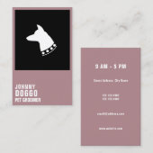 Moderne illustratie van het hoofdprofiel van honde visitekaartje (Voorkant / Achterkant)