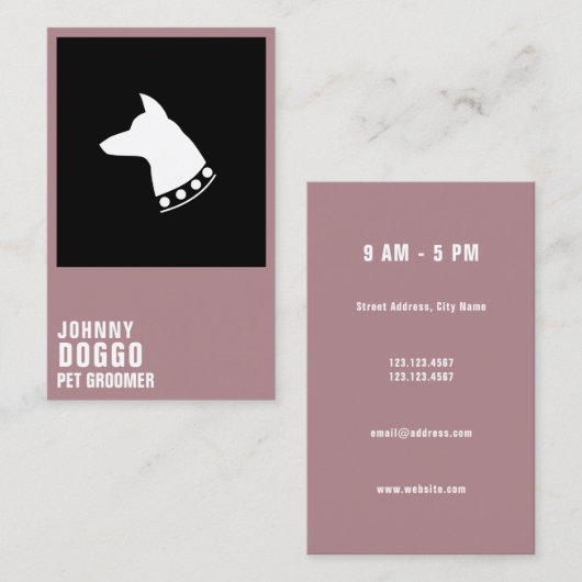 Moderne illustratie van het hoofdprofiel van honde visitekaartje (Voorkant / Achterkant)