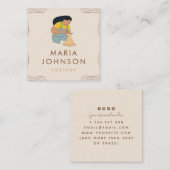 Moderne illustratie van keramisch kunstaardewerk B Vierkante Visitekaartje (Voorkant / Achterkant)