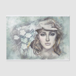 Moderne illustratie vrouw tissuepapier