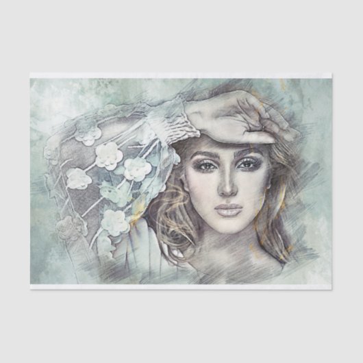 Moderne illustratie vrouw tissuepapier (Voorkant)