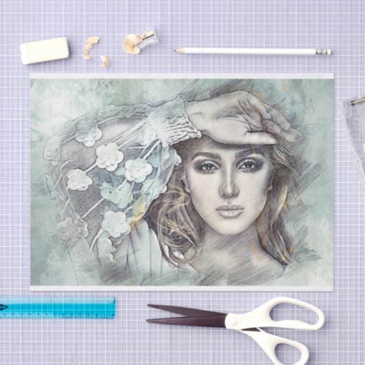 Moderne illustratie vrouw tissuepapier (Craft)