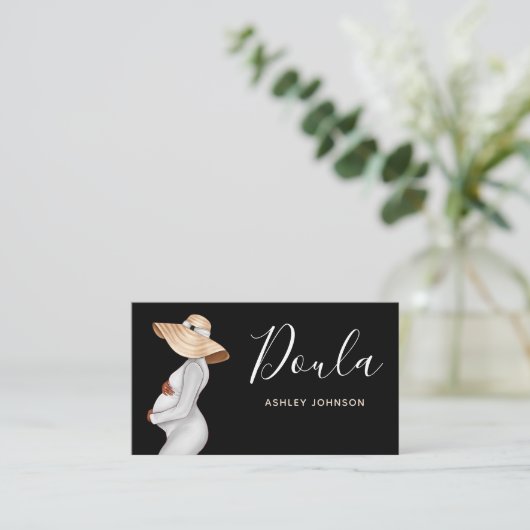 Moderne illustratie zwangerschap zwangerschap visitekaartje (Staand voorkant)