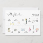 Moderne illustraties met waterverf bruiloft tijdli kaart (Voorkant)