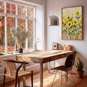 Moderne Impasto Anemone Muur Kunst Canvasprint Poster