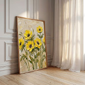 Moderne Impasto Anemone Muur Kunst Canvasprint Poster