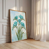 Moderne Impasto Freesia Canvas Kunst Kant-en-Klaar Poster